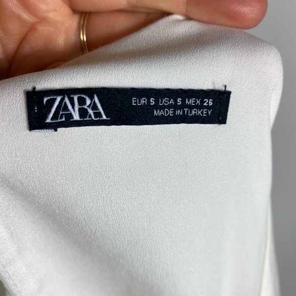 ZARA White V-neck Side Tie Mini Dress Womens Small - Picture 10 of 10